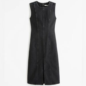 Abercrombie Black Denim Shell Midi Dress